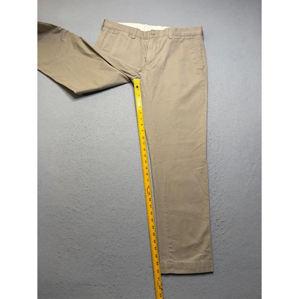 Polo Ralph Lauren Chino Pants Mens 35x32 Tan Khaki Classic Cotton Twill Trousers